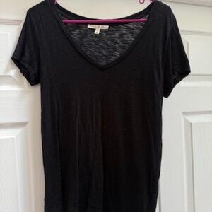 Women's Express Lightweight Short Sleeve V-Neck Light Black Size Small
